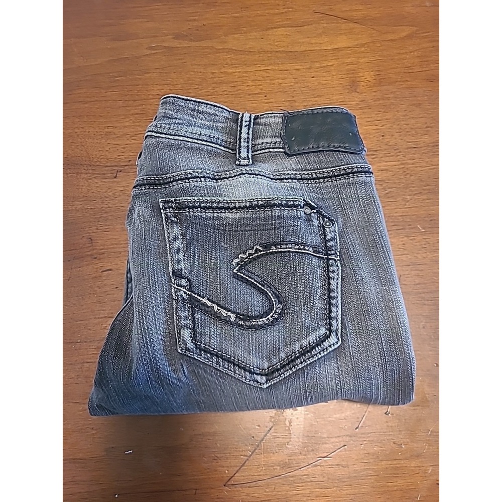 Silver Suki Mid Skinny Stretch‎ Jeans Womens Size 32x31 Gray Fluid Denim